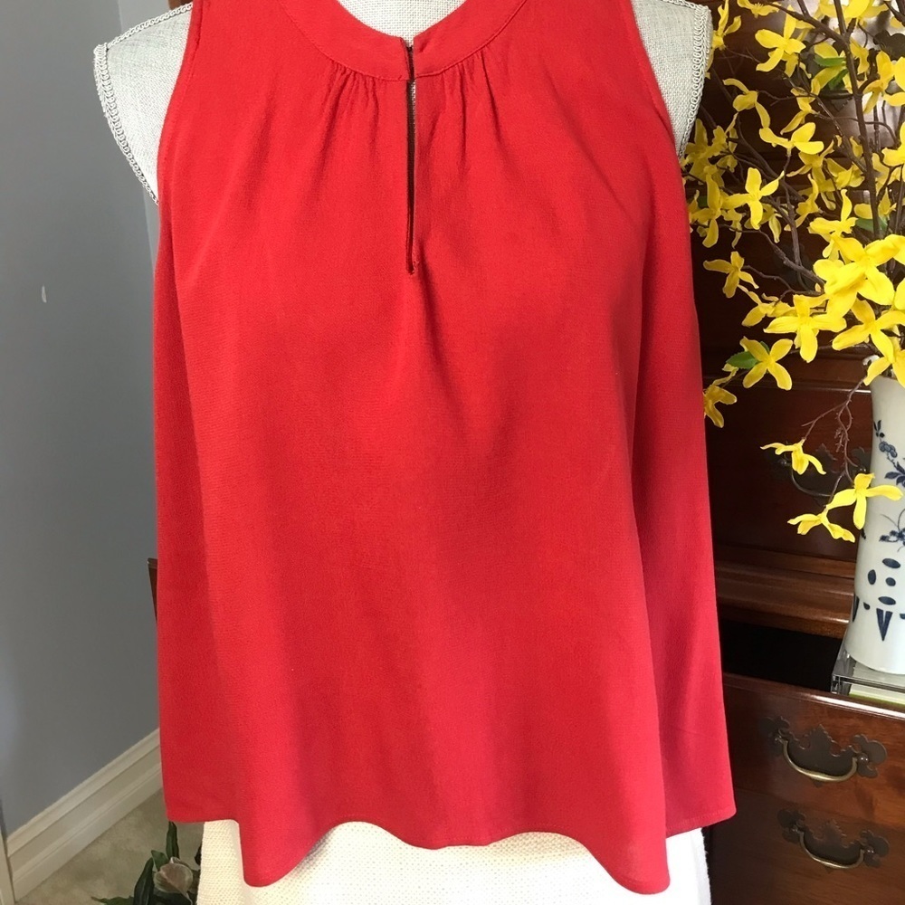 elodie Coral Orange High-Low Sleeveless Top Size Medium - Picture 3 of 9